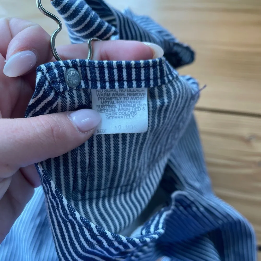 Vintage Oshkosh Bgosh‎ Striped Overalls Size 12 Months